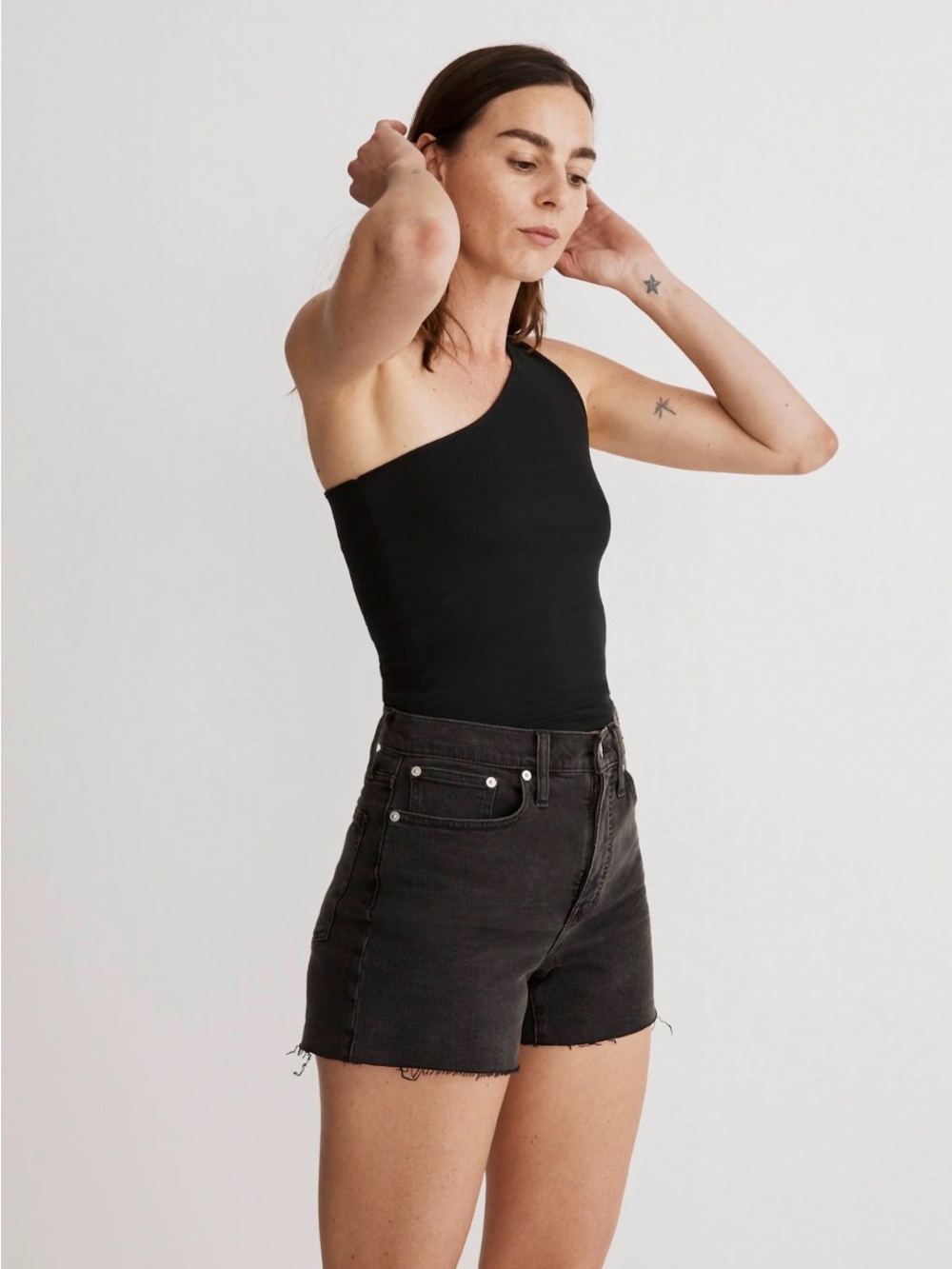 Madewell High-Rise Denim Shorts in Lunar Wash